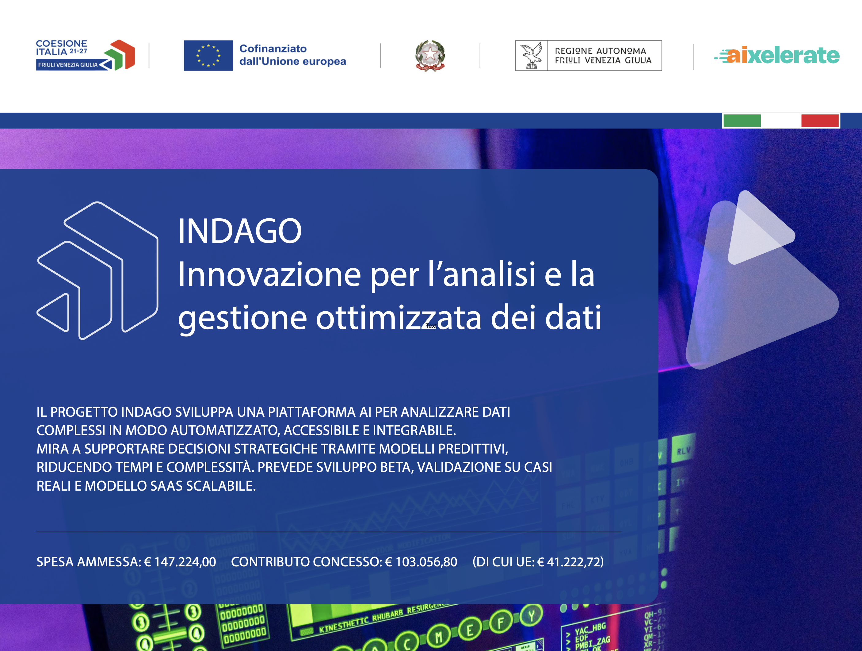 INDAGO — AI for analysis and optimized data management